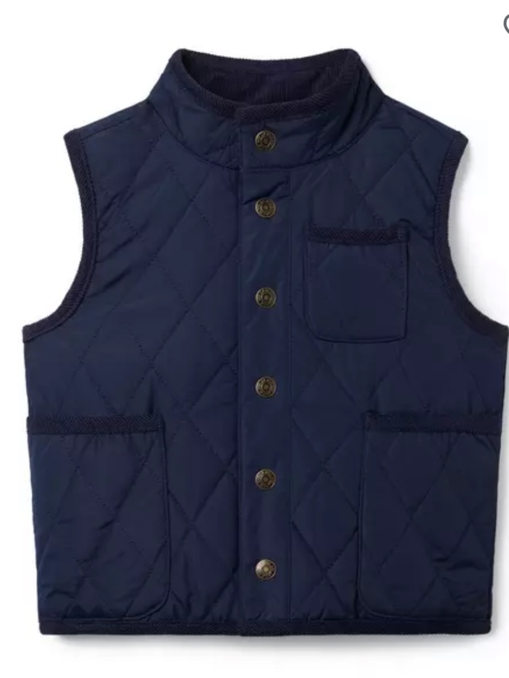 Janie and Jack Quilted Barn Vest, Navy, 18-24 months
